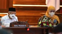 Wapres Ma’ruf Amin memimpin Rapat Koordinasi Percepatan Penanggulangan Kemiskinan Ekstrem dari Sisi Pemberdayaan Ekonomi di Jatim, di Gedung Negara Grahadi Surabaya, Kamis (30/09/2021). (Foto: BPMI Setwapres/UN)