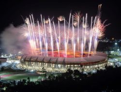 Stadion Lukas Enembe, Kampung Harapan, Sentani, Kabupaten Jayapura, Papua. Satu dari beberapa simbol kebangkitan infrastruktur di Papua. (ANTARA FOTO/M Risyal Hidayat/wsj via indonesia.go.id)