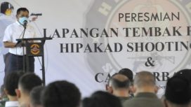 Kadis Kominfo Jatim, Dr Hudiyono (bertopi Jatim Cettar) hadiri  Peresmian Lapangan Tembak Hipakad Shooting Club dan Cafe Perbakin, di Jl. Gajah Mada Lapangan Tembak Brawijaya No.1- 3 Surabaya.