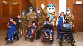Satgas Military Community Outreach Unit (MCOU) XXX-K/UNIFIL mengunjungi sekolah berkebutuhan khusus Mosan Center School bertempat di Tyre, Sector West Lebanon