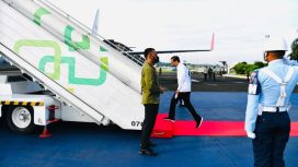 Presiden Joko Widodo melakukan kunjungan kerja ke Provinsi Kalimantan Utara, pada Selasa, 19 Oktober 2021. Melalui Pangkalan TNI AU Halim Perdanakusuma, Jakarta. (Foto: BPMI Setpres/Laily Rachev)