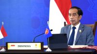 Presiden Joko Widodo memberikan sambutan pada Konferensi Tingkat Tinggi (KTT) ke-14 BIMP-EAGA secara virtual di Istana Kepresidenan Bogor, Jawa Barat, Kamis, 28 Oktober 2021. (Foto: BPMI Setpres/Rusman)