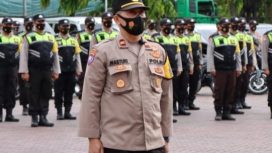 Apel gabungan yang dilaksanakan di Lapangan Sarja Arya Racana Polres Pasuruan, Jum'at (12/11/2021).