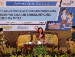 Krisdayanti, Anggota Komisi IX DPR RI (tengah) saat kegiatan Sosialisasi Penguatan Pendataan Keluarga dan Sasaran Bangga Kencana Bersama Mitra di Malang, Jum’at (12/11/2021).