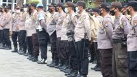 Polresta Sidoarjo saat gelar pasukan Pam Pilkades Prasung