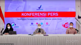 Keterangan Pers mengenai Izin Penggunaan Vaksin COVID-19 Sinovac untuk Anak 6-11 tahun, Senin (01/11/2021). (Foto: Tangkapan Layar YouTube BPOM)