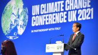 Presiden Joko Widodo berpidato pada KTT Pemimpin Dunia tentang Perubahan Iklim atau COP26, di Glasgow, Senin (01/11/2021). (Foto: BPMI Setpres/Laily Rachev)