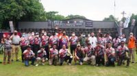 Kapolresta Sidoarjo Kombes Pol Kusumo Wahyu Bintoro saat meresmikan Delta Shooting Club Sidoarjo di lapangan menembak Kompi IIB Porong. Sabtu (11/12/21).