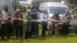 Disnakertrnas Jatim meluncurkan Mobile Training Unit (MTU) 2 unit, untuk BLK Surabaya (kejuruan bahasa) dan BLK Jember (kejuruan pengolahan hasil pertanian /PHP)  di Balai Latihan Kerja (BLK) Wonojati Singosari, Senin (20/12/2021).