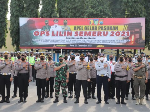 382 Personil Gabungan Siap Diterjunkan Polres Kediri Amankan Perayaan Nataru