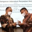 Penandatanganan Adendum perjanjian kerjasama Direktorat Jenderal Kependudukan dan Pencatatan Sipil Dirjendukcapil) Kementerian Dalam RI dengan PT Telkomsel Indonesia TBK.