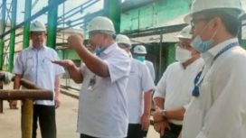 Direktur Utama Holding Perkebunan Muhammad Abdul Ghani, ketika melakukan kunjungan ke PG Kedawoeng terkait persiapan giling pabrik tahun 2022