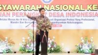 Wakil Gubernur Jawa Timur Emil Elestianto Dardak saat menghadiri Musyawarah Nasional Persatuan Perangkat Desa Indonesia ke-IV di Taman Candra Wilwatikta Pasuruan, Sabtu (8/1/2022) .