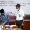 Wali Kota Madiun Maidi menyerahkan,  LKPD unaudited tahun anggaran 2021 secara langsung di Kantor BPK Jawa Selasa (11/1/2022)
