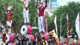 Parade Surya Senja (PSS) setiap tanggal 17 sore di halaman Gedung Negara Grahadi Surabaya, Senin (17/1/2022),