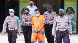 NH 35 th, tersangka Pembawa kabur motor  asal Gempol Pasuruan,saat diringkus polisi.