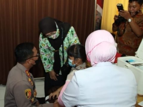 Polres Bangkalan Gelar Vaksinasi Merdeka Anak, Targetkan 250 Dosis Dalam Sehari