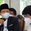 Bupati Irsyad Yusuf bersama Direktur Jenderal (Dirjen) Pengendalian dan Penertiban Tanah dan Ruang, Kementerian ATR/BPN RI, Budi Sitomarang di Pendopo Nyawiji Ngesti Wenganing Gusti, Senin (14/2/2022).