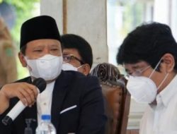 Bupati Irsyad Yusuf bersama Direktur Jenderal (Dirjen) Pengendalian dan Penertiban Tanah dan Ruang, Kementerian ATR/BPN RI, Budi Sitomarang di Pendopo Nyawiji Ngesti Wenganing Gusti, Senin (14/2/2022).