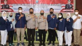 Polres Magetan menggelar  Dialog Bersama Mahasiswa (DIAGRAM) di ruang eksekutif Polres Magetan Rabu (16/2/22).