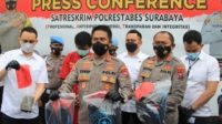 Kapolrestabes Surabaya Kombes Pol. A.Yusep Gunawan, saat konferensi pers kasus pembunuhan pemilik toko kelontong di Surabaya