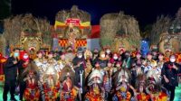 Gubernur Khofifah saat menghadiri Tasyakuran terpilihnya Reog Ponorogo sebagai nominasi tunggal Warisan Budaya Takbenda UNESCO, di Pendopo Agung Kab. Ponorogo, Sabtu (26/2/2022).