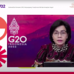 Menkeu Sri Mulyani pada Webinar Pembukaan Beasiswa LPDP 2022: Saatnya Giliranmu! Menyongsong Transformasi Diri dan Kemajuan Negeri, Jumat (25/02/2022).
