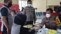 Kapolresta Sidoarjo Kombes.Pol Kusumo Wahyu Bintoro bersama anggota dan ASN Polresta Sidoarjo, mengikuti pemeriksaan kesehatan (Rikkes) berkala dari Biddokes Polda Jawa Timur, pada Selasa (8/3/2022).
