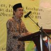 Bupati Sidoarjo Gus Muhdlor, saat beri arahan hari gizi nasional ke 62 di Aston hotel. Rabu (9/3/2022).