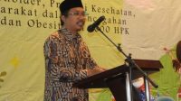 Bupati Sidoarjo Gus Muhdlor, saat beri arahan hari gizi nasional ke 62 di Aston hotel. Rabu (9/3/2022).