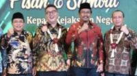 Bupati Sidoarjo Gus Muhdlor, saat menghadiri acara pisah kenal Kepala Kejaksaan Negeri Sidoarjo.Rabu (9/3/2022)