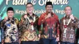 Bupati Sidoarjo Gus Muhdlor, saat menghadiri acara pisah kenal Kepala Kejaksaan Negeri Sidoarjo.Rabu (9/3/2022)