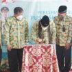 Bupati Sidoarjo Gus Muhdlor, saat meresmikan gedung Puskesmas Tarik 2.
Kamis (17/3/2022).