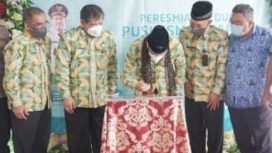 Bupati Sidoarjo Gus Muhdlor, saat meresmikan gedung Puskesmas Tarik 2.
Kamis (17/3/2022).