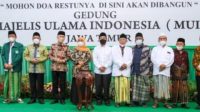 Gubernur Jawa Timur Khofifah Indar Parawansa melaunching secara langsung rencana pembangunan gedung MUI Jatim, Kamis (17/3/2022).