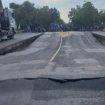 Jembatan Ngaglik 1 Lamongan yang ambles