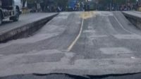 Jembatan Ngaglik 1 Lamongan yang ambles