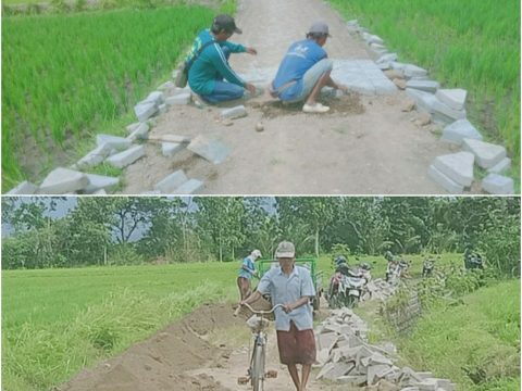 Pemdes Karangsono Bersama Kelompok Tani Merasa Senang Dengan Pembangunan Jalan