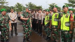 Ribuan Pasukan Gabungan TNI dan Polri, Ikuti Apel Gelar Pasukan Pam Kunker Presiden RI di Sidoarjo