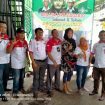 Bupati LSM LIRA Kabupaten Sidoarjo Winarno,ST, SH, MHum bersama Kabid Rumah Budaya R3 Asrie Loly, saat pembukaan Posko di GOR Delta Sidoarjo