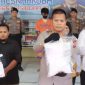 Kapolresta Sidoarjo Kombes Pol. Kusumo Wahyu Bintoro, saat memberikan keterangan pers penangkapan pengedar narkoba, Senin (27/3/2023).