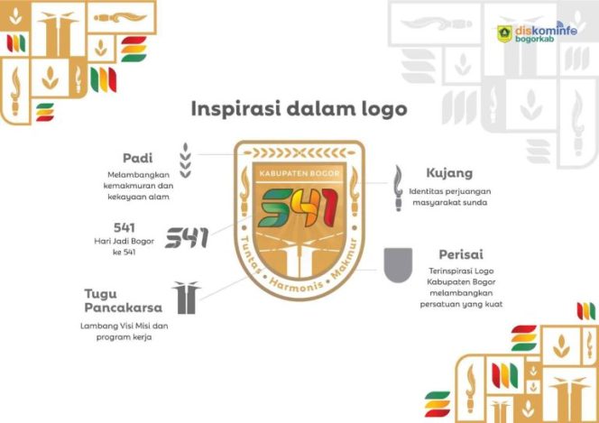 
					logo HJB ke 541 yang sarat nilai filosofis kebersamaan dalam membangun Kabupaten Bogor. (diskominfo)