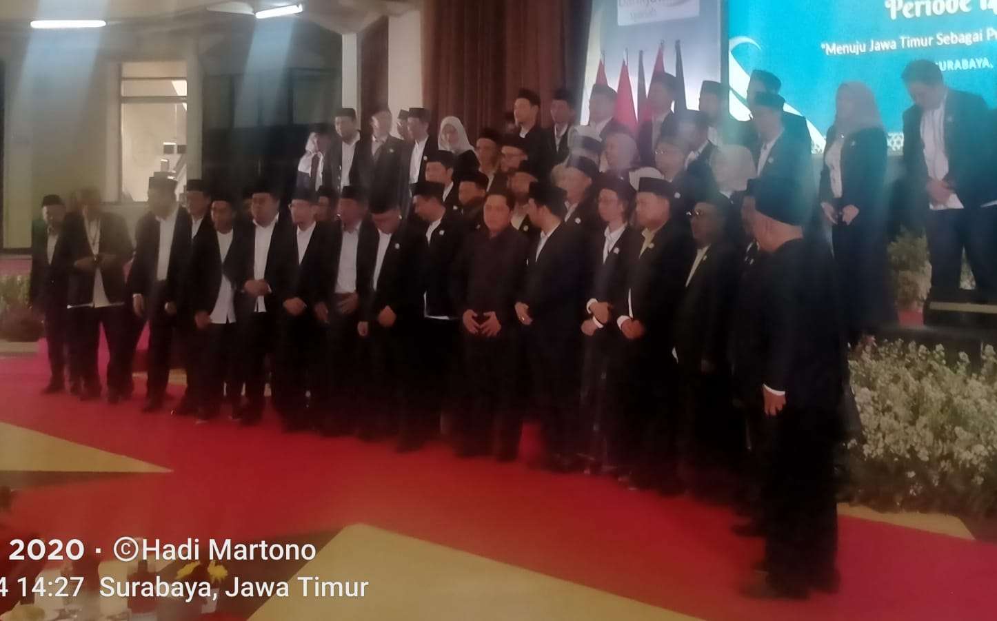 Prosesi pelantikan pengurus PW MES Jawa timur di Islamic Centre jl. Dukuh Kupang, Surabaya, Rabu (14/6/2024).