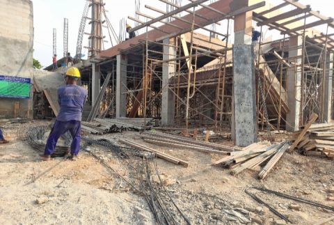 Pembangunan dan Penataan Kantor Kelurahan Abadi Jaya Mencapai 18% dari Perencanaan