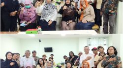 Foto bareng bersama Dirut RSUD KiSA Kota Depok, Kepala Dinas Kesehatan Kota Depok, dan rekan-rekan jurnalis Kota Depok