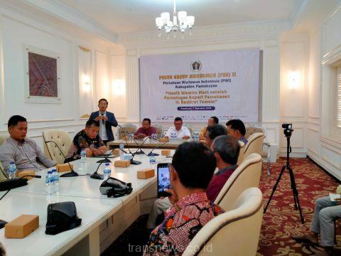FGD PWI Pamekasan Jilid ll, Ismail A. Rahim Bilang Perlu Adanya Komitmen Terkait Wawira Mart Pasca Bupati Purnatugas