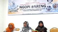 Direktur Utama RSUD KiSA Kota Depok, Devi Maryori (tengah) pada acara Ngopi Bareng bertajuk Optimalisasi Pelayanan Soskes Maskin Kota Depok, Pembiayaan Jamkes Maskin Non JKN pada Selasa (19/9/2023). foto: SWI Depok