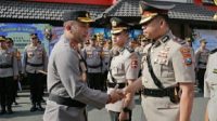 Kapolres AKBP Moh Nurhidayat,sa at pimpin serah terimah jabatan