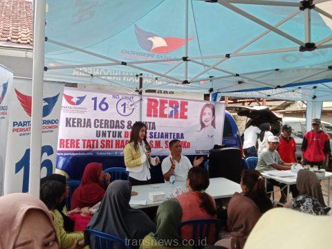 Caleg Partai Perindo Rere Bersama Anwar Nurdin Sosialisasikan Surat Suara di Bazar Tebus Murah