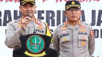 Serah terima jabatan (Sertijab) Kombes Arya Perdana menggantikan posisi Kombes Ahmad Fuady sebagai Kapolres Metro Depok. Jumat (26/1/2024). foto:dok.polda metro jaya